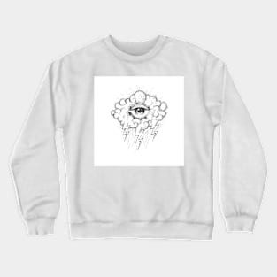 Tattoo of All Seeing Eye In a Cloud with lightnings Crewneck Sweatshirt